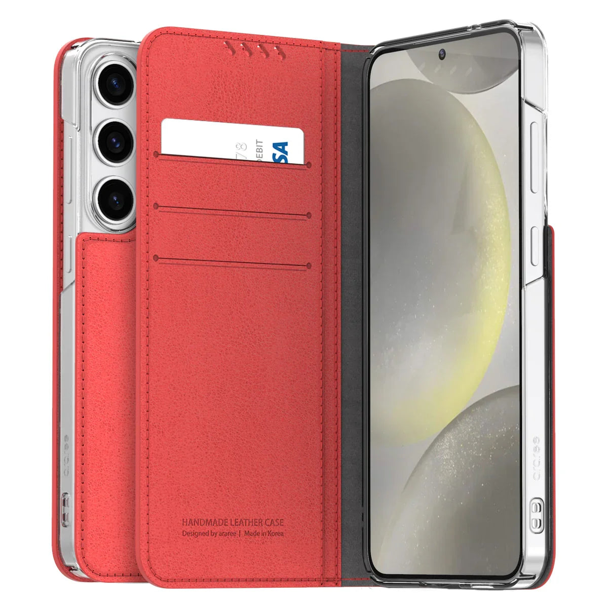 Galaxy S24 Ultra Araree Mustang Diary Wallet Case - Tangerine Red - Tashqila Galaxy S24 Ultra Araree Mustang Diary Wallet Case - Tangerine Red - Tashqila